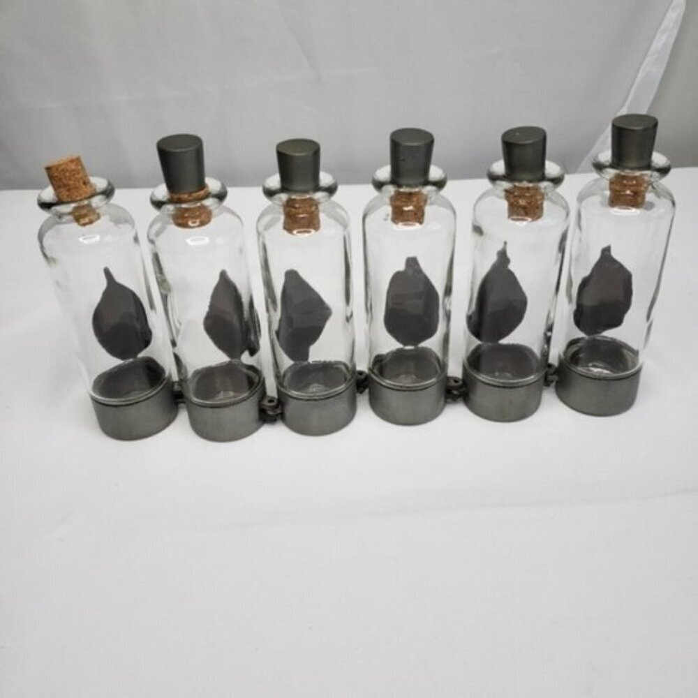 Unique Jars Spice Witchy Goth Silver Tone 6 Jars Kitchen Spells - Picture 2 of 16